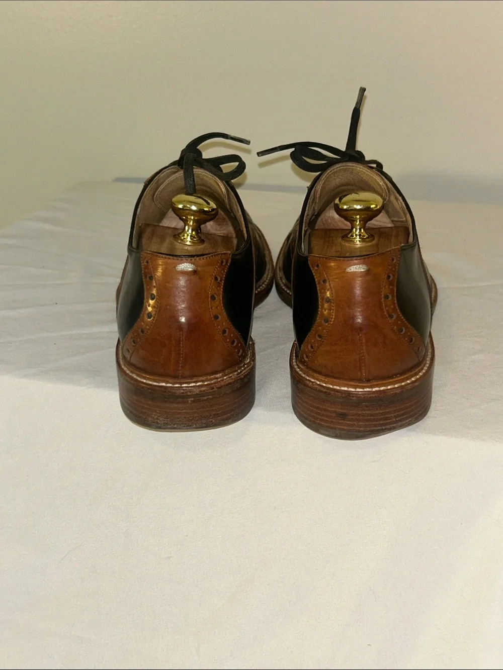 Cole Haan Black & Brown Leather Brogue Oxford Shoes